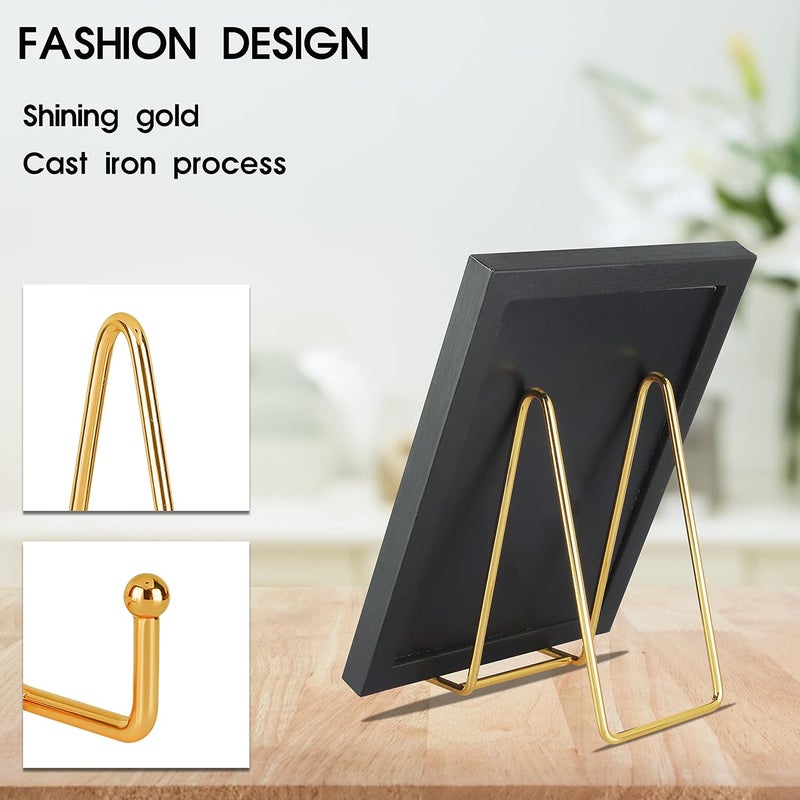 Decolore 6 inch 3 Pack Gold Metal Display Stands Plate Stands Plate Holder Display Stands for Picture, Decorative Plate, Book, Photo Easel, Artistic Work - Image 3